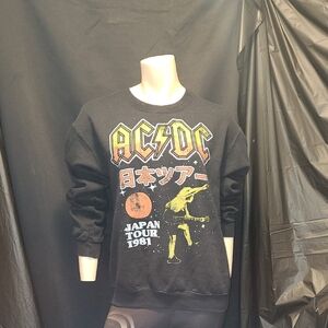 AC/DC Black Japan Tour 1981 Men's Crewneck Sweater RETRO STYLE